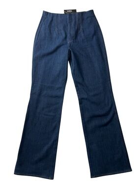 WHBM Extra High Rise Sculpt Trouser Jeans Size 10R Dark Wash Old Money Wide Leg